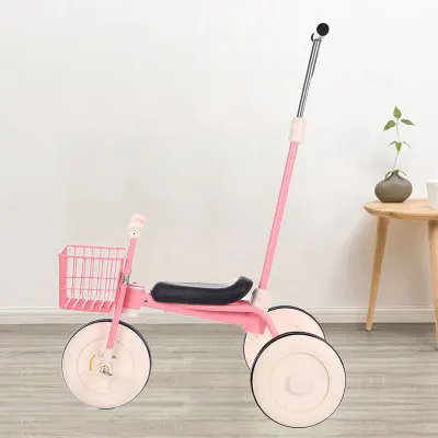 Pink with handle Для детей 1-3 лет, 5 лет, детский скутер, детский велосипед для верховой езды, детский трехколесный велосипед - Цвет: Pink with handle