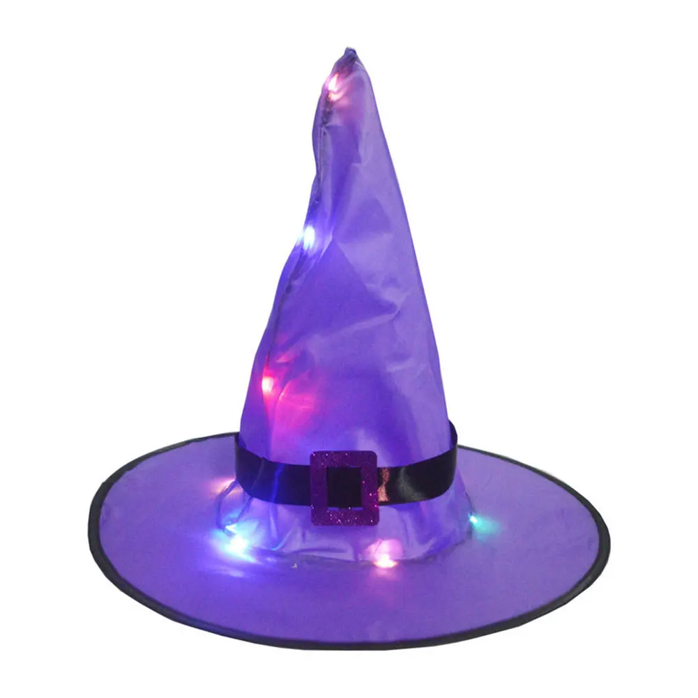 

Hanging Lighted Glowing Witch Hat Cap Wearable Halloween LED String Light Decor Hat