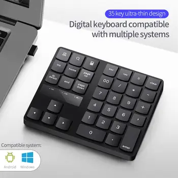 

2020 Rondaful Wireless Double Number Pad Rechargeable Keypad for Laptop PC