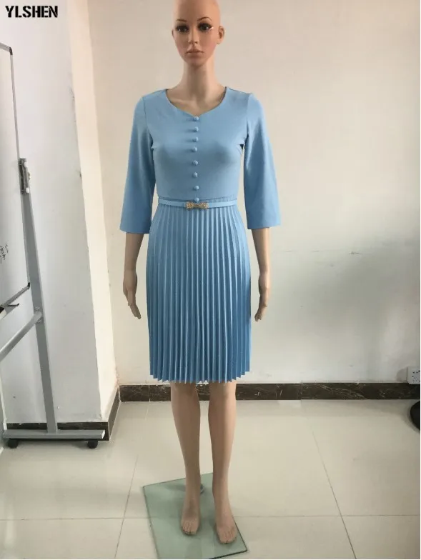 Light blue Африканские платья для женщин Дашики плиссированные африканская одежда Базен Riche мода Сексуальная шея возлюбленной вечернее платье Африка одежда - Цвет: Light blue