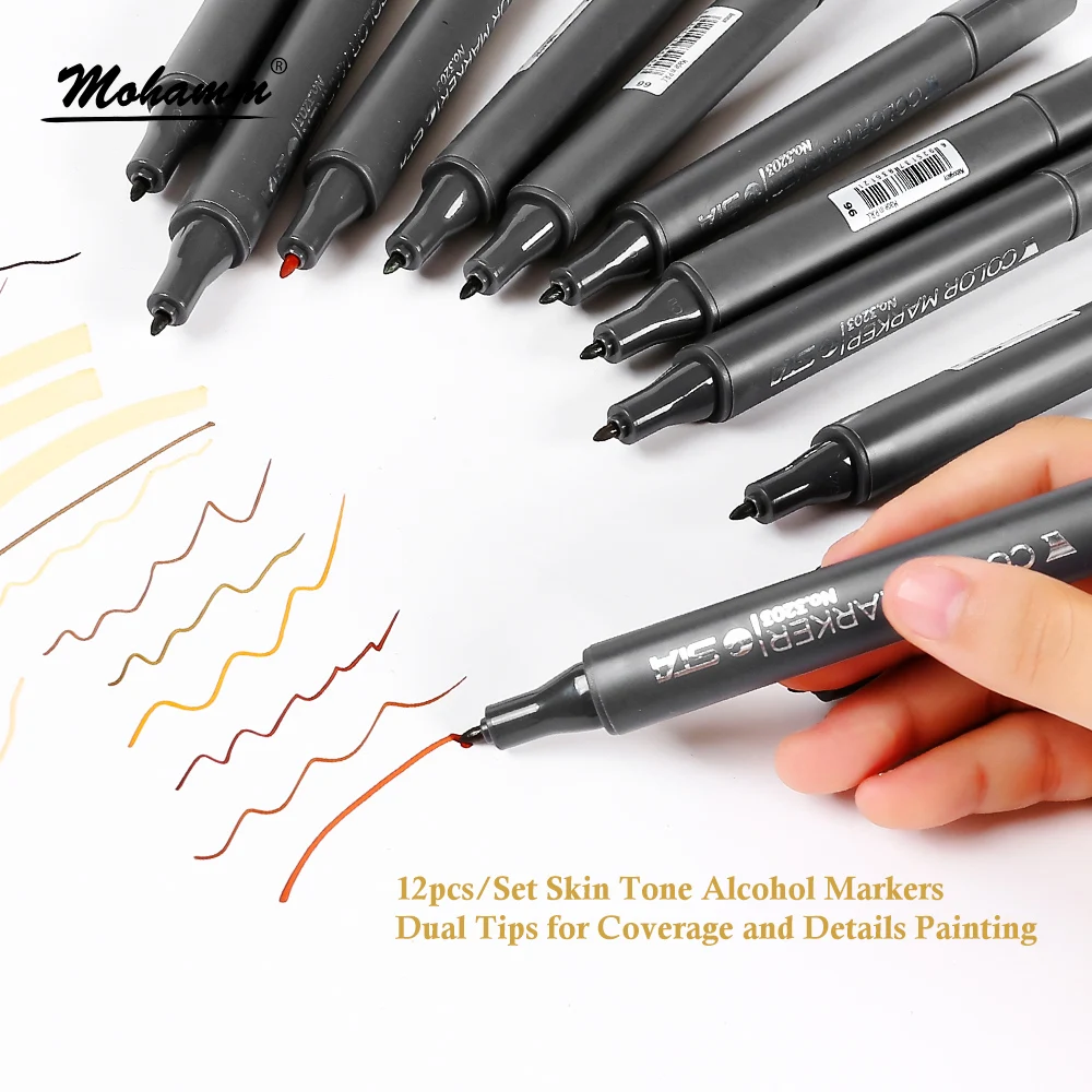 Маркеры спиртовые с двойным наконечником 12 шт.|pens for drawing|alcohol marker penssketch pen |
