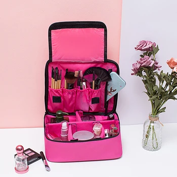 

Travel Makeup Bag Zipper Storage Tote Portable Organizer Cosmetics Case Oxford Cloth Waterproof Large Capacity