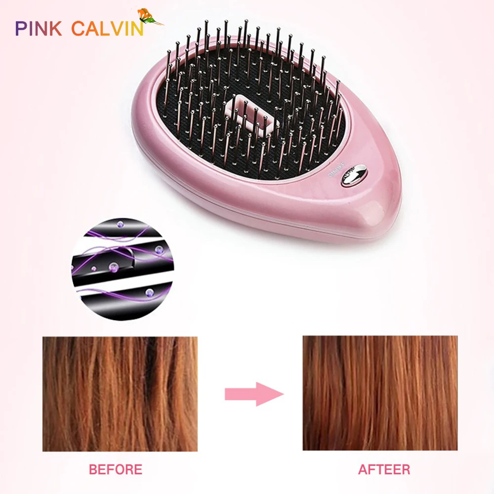 Portable Electric Hair Ionic Brush Hair Straightener Brush Negative ion Comb Anti-static Massage Mini Straight Hair Comb 2Colors