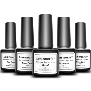 

Lamemoria 8ml Nail Dipping Powder Systems Dip Base Activator Liquid Gel Set/Kit Clear Nail Art Manicure Natural Dry