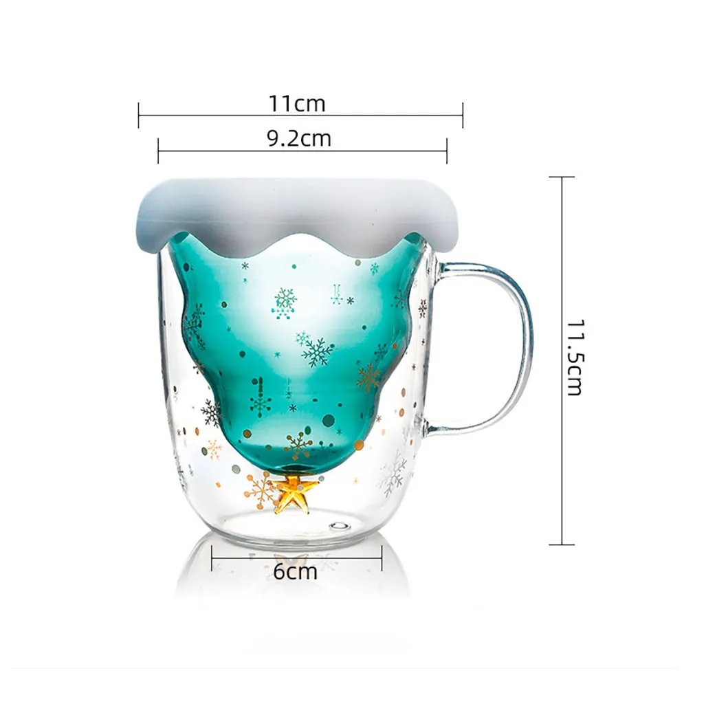 1 шт. термостойкая стеклянная чашка с двойными стенками Рождественская елка звезда термоустойчивая чашка для воды кружка для виски стеклянные чашки Посуда для напитков