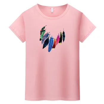 

Shirt women Pink Panther printing loose Gray casual harajuku T-shirt Short Sleeves tshirt Tops Tee Black