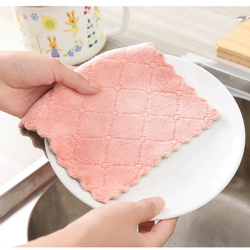 2/4/8pcs Soft Microfiber Kitchen Towels Absorbent Dish Cloth Anti-grease  Wipping Rags Non-stick Oil Household Cleaning Towel - Cleaning Cloths -  AliExpress