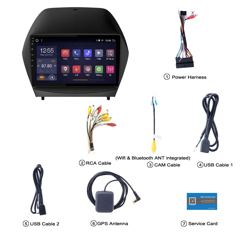 Best PX6 4G+64G Android 9.0 Car Radio DVD Player for Hyundai IX35 2010-2013 GPS Navigation with DVR Camera Rear Mirror link 5