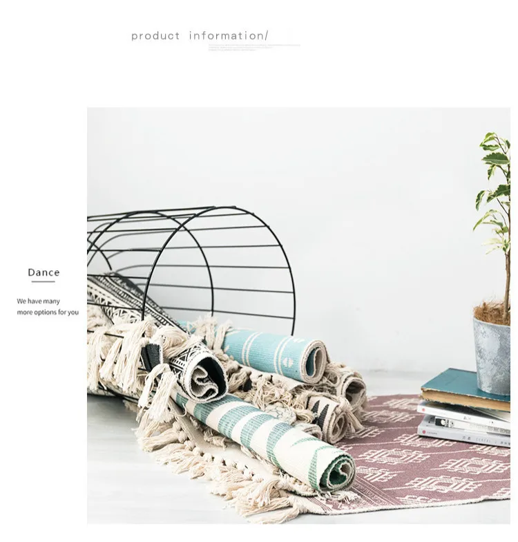 Helper Description Diagram：A thin tapestry carpet with cotton printing and vintage plain color for generations of cross-border Nationalities