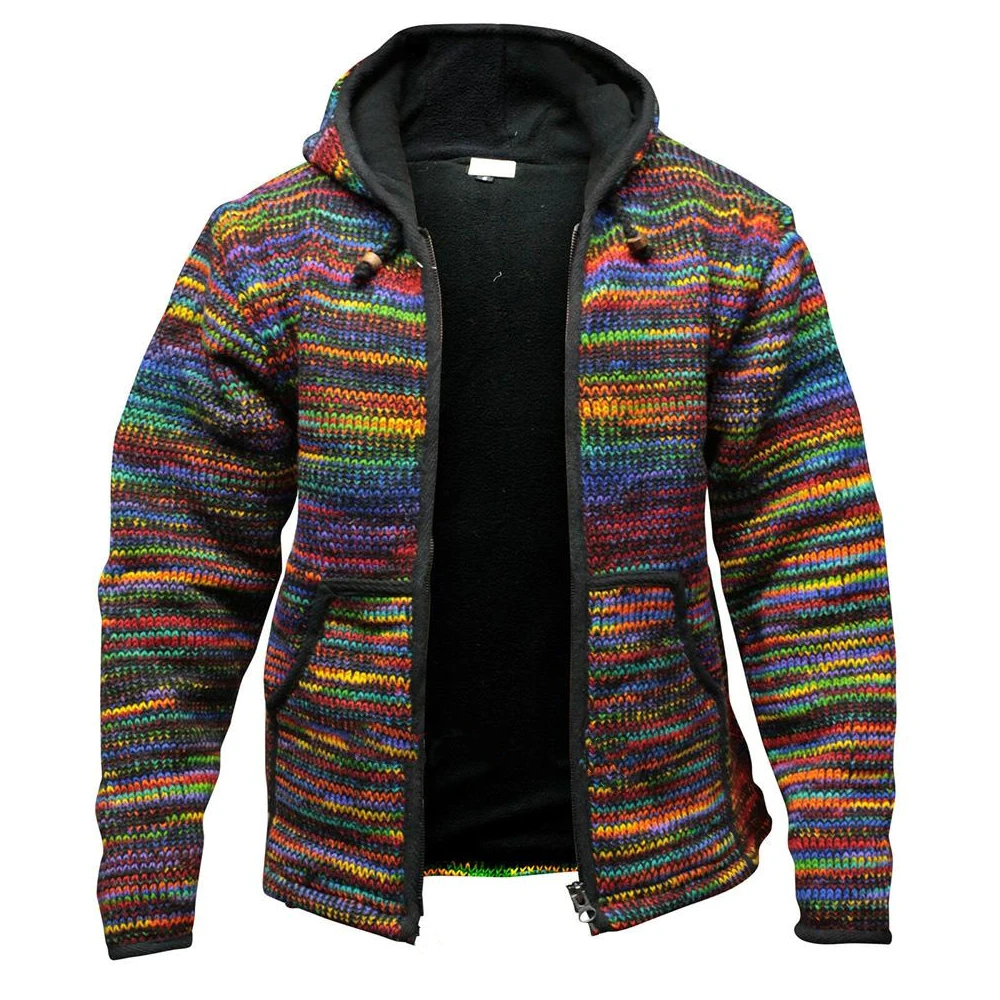 Abrigos de punto para hombre, cárdigan informal con capucha, suéter para hombre, ropa Multicolor, jersey cárdigans, abrigo de chándal, 2021 M-5XL
