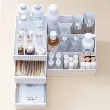 

Drawer Storage Cosmetic Makeup Storage Display Holder Makeup Organizer Rack for Creams Makeup Brushes Lipsticks Plastic