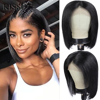 

KISSU Bob Lace Front Human Hair Wigs Straight Lace Front Wigs For Women 13x4 Lace Frontal Wig Raw Indian Bob Lace Front Wigs