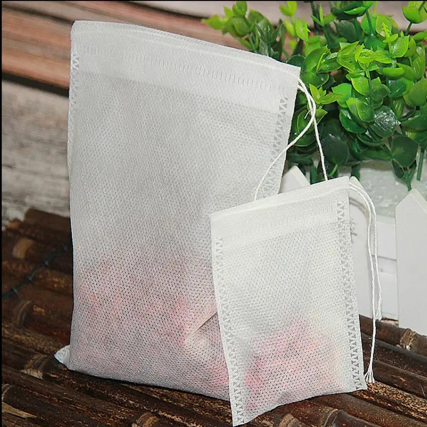 500pcs Tea Bag 6 X 8 5 X 7CM Empty Scented With String Heal Seal Filter Disposable Tea Bags for Herb Green