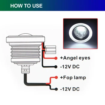 

2pcs Car LED Lights 6500K 12V Angel Eye Ring Lamps W/ Mount Brackets Waterproof