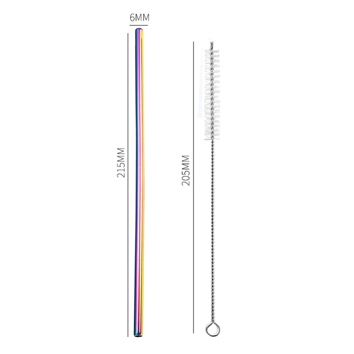 Eco-Friendly Reusable Stainless Steel Drinking Straw with Cleaning Brush, Dishwasher Safe