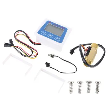 

Digital Lcd Display Water Flow Sensor Meter Flowmeter Rotameter Temperature