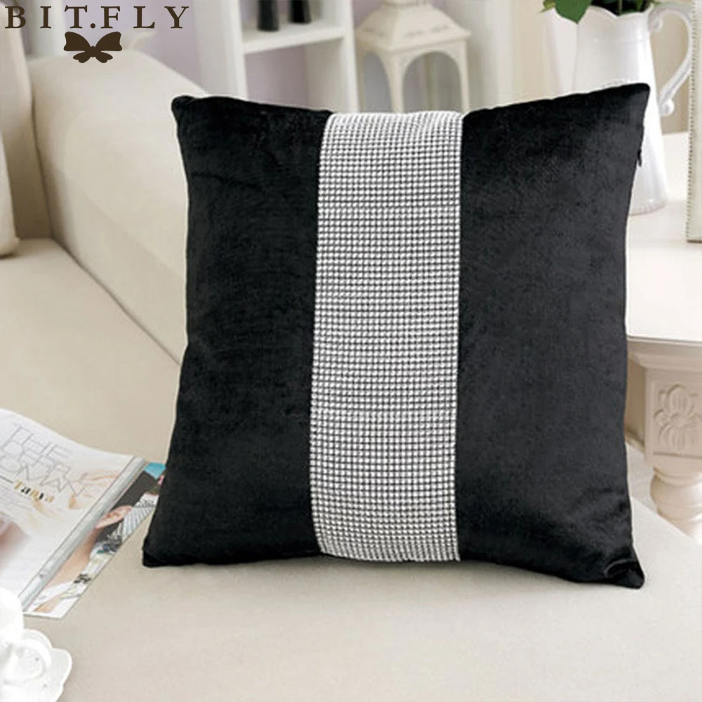 Flannel Cushion-Cover Pillow-Case Sofa Diamond Home-Decoration BIT.FLY Square 45--45cm