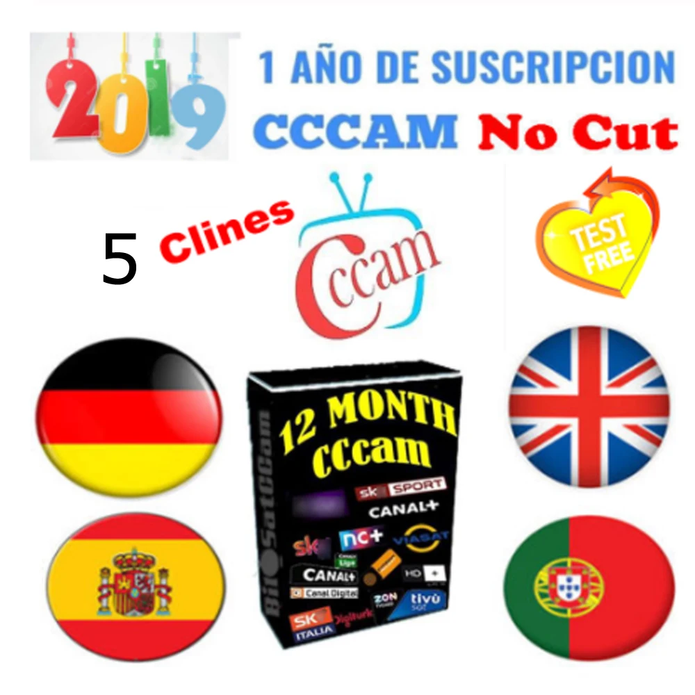 Лучший 5 линий CCCAM 1 год CCCam cline для 1 года Испания Польша Португалия Германия спутниковый ТВ приемник CccamFor DVB-S2 gtmedia