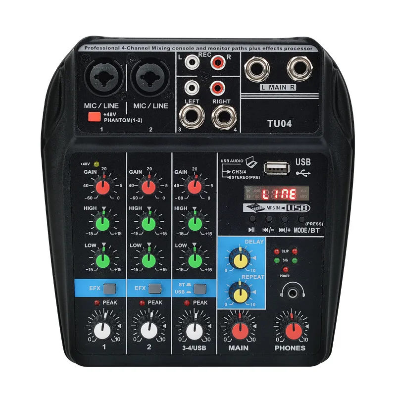Профессиональный аудио микшер Dj контроллер Usb 4 канала караоке микшер amplificador PARA караоке микшер