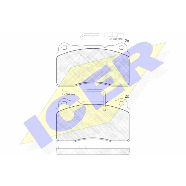 Колодки дисковые передние Peugeot 607 3.0 24V 00 ICER 181424