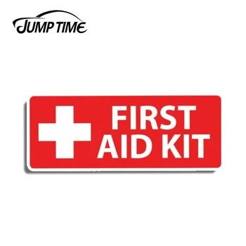 

Jump Time 13cm x 5cm Car Sticker Red Cross First Aid Kit Sticker Self Adhesive Sticky Decal 911 Emergency Safety Car Decoration