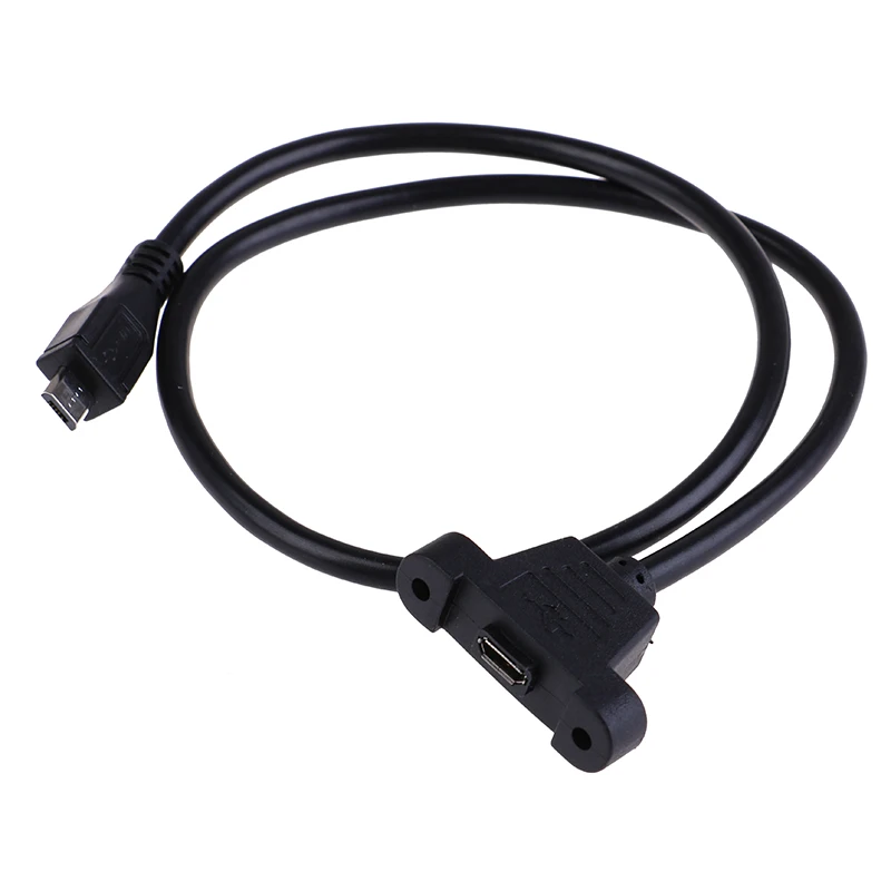 Micro USB 2 0 разъем для Женский Удлинительный кабель 30 см 50 с отверстием крепления на