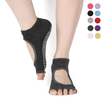 

Women Half Five Toe Sticky Ballet Backless Grip Socks Pilates Non-Slip Female Yoga Dance Socks For Ladies Fitness Socken Sox