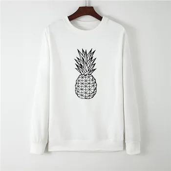 

New Pineapple Print Women Hoodie Long Sleeve Pullover Sweatshirt Spring O-NECK Women Clothes Harajuku Hoodies Women Casual Top
