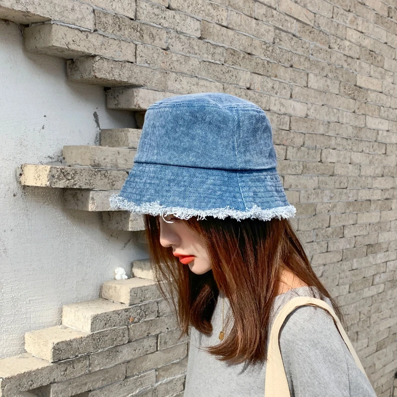 Cappello da donna cappelli da pescatore in Denim cappelli da pesca per  donna moda cappello da pescatore cappello a tesa larga cappello di design cappello  da sole Hip Hop cappellini grandi|Women's Bucket