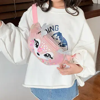 

Kids EPortable Elk Print Waist Bag Fanny Pack Pouch Sport Belt Hip Chest Crossbody Shoulder Purse for Kids Children