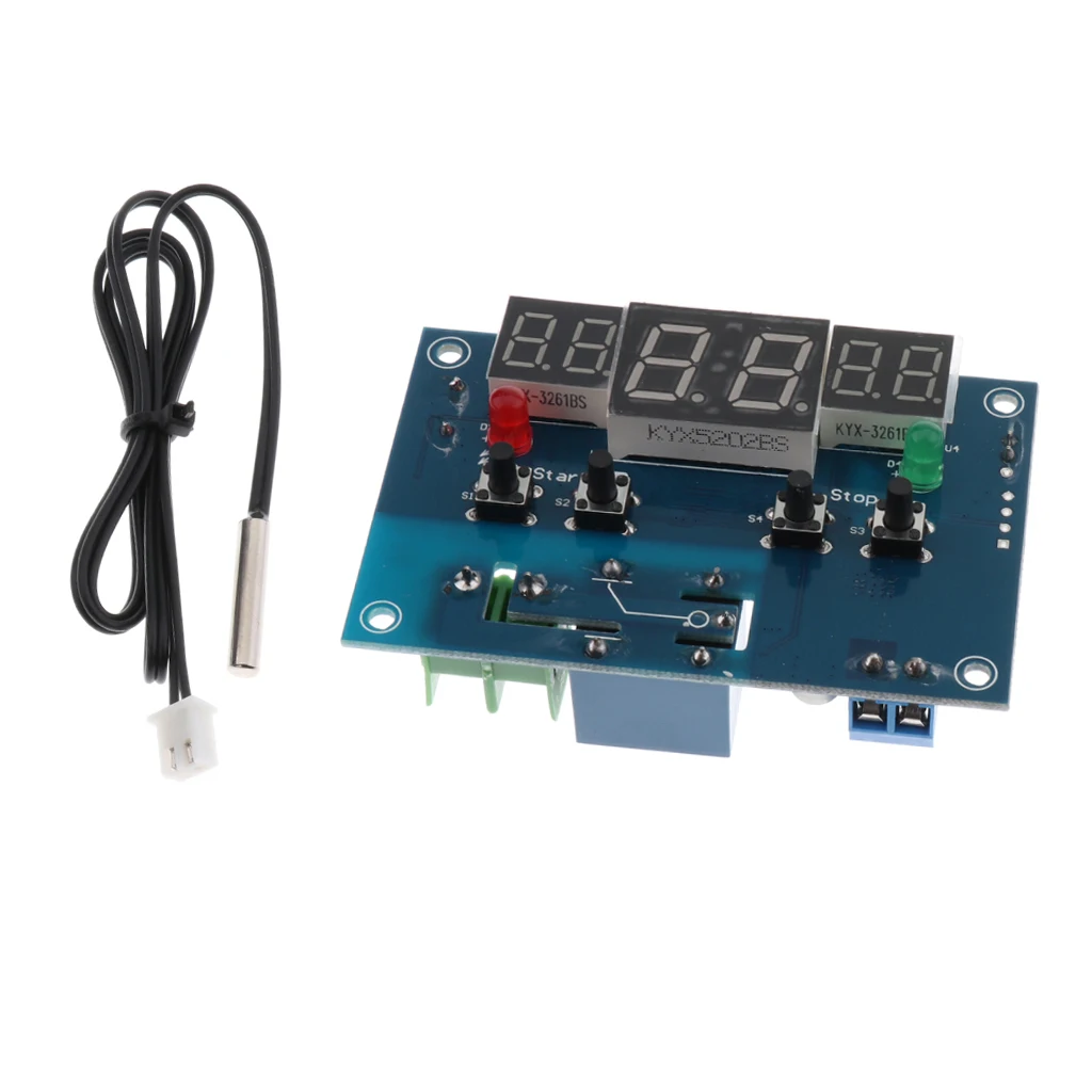 TS-HCM03 Digital Thermostat Temperature Controller Thermostat Board 12V Blue Output: Relay output, capacity 220V 10A / 12V 10A