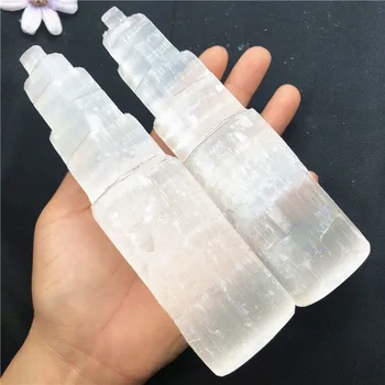 

15cm Natural Moroccan Gypsum Tower Ornament Energy Healing Stone