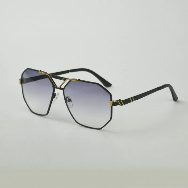 Oversized Gradient Sunglasses Fashion Ladies Metal Frame Sun Glasses Women Mask Style Shield Driving goggles Sun Glasses FML