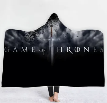 

Game of Thrones Character Hooded Blanket Adult colorful child Sherpa Fleece Wearable Blanket Microfiber Bedding style-4