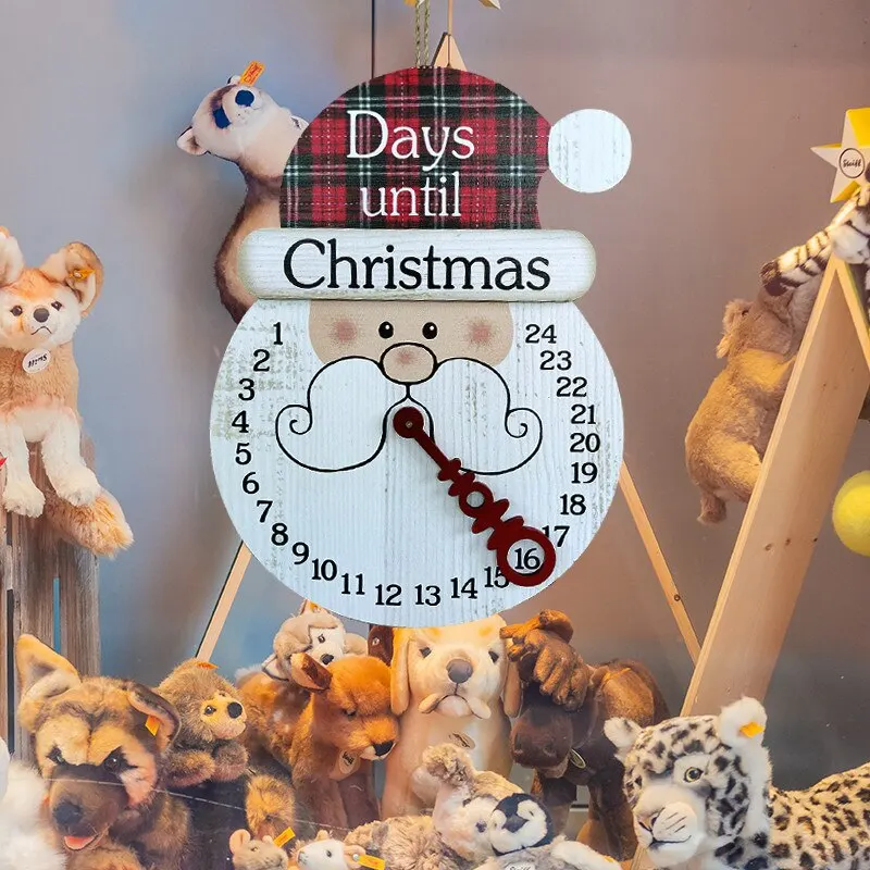 Christmas Countdown Calendar for Tree Decor Hanging Wooden Sign For Indoor Outdoor Wall Ornaments 31X23CM Dropshipping | Дом и сад