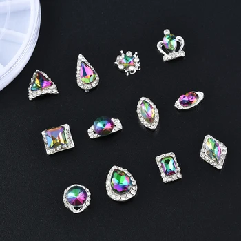 

Hot Sale Nail Crystal Colorful Clear Geometry shape Acrylic alloy Glitter Rhinestone Manicure Wheel 3d Nail Art Decoration