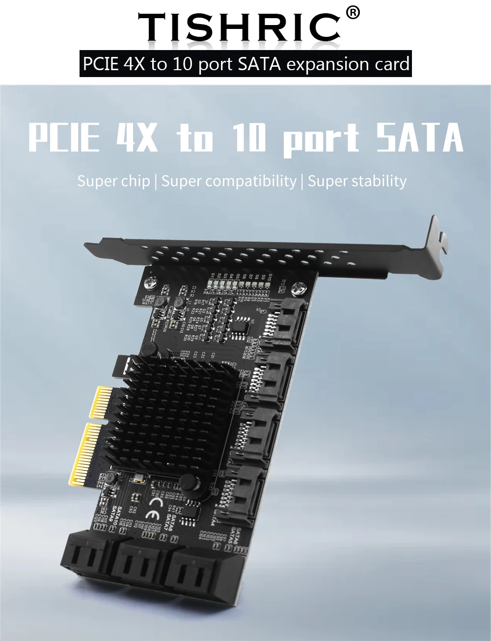 TISHRIC PCI-E SATA Controller Expansion Card - 6/8/10 Ports, ASM1166, PCI SATA3.0 Adapter Description Image.This Product Can Be Found With The Tag Names Adapter, Asm1166 6 ports, Asm1166 sata controller, Expansion card, Pci sata ide controller card