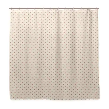 

Shower Curtain, Repetitive Pattern of Minimal Hearts with Pastel Softy Tones Customized Bathroom Shower Curtain Set with Hooks,