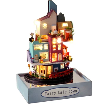 

Cutebee DIY DollHouse Wooden Doll Houses Miniature With Furniture Kit Toys for children New Year Christmas Gift Casa TC2