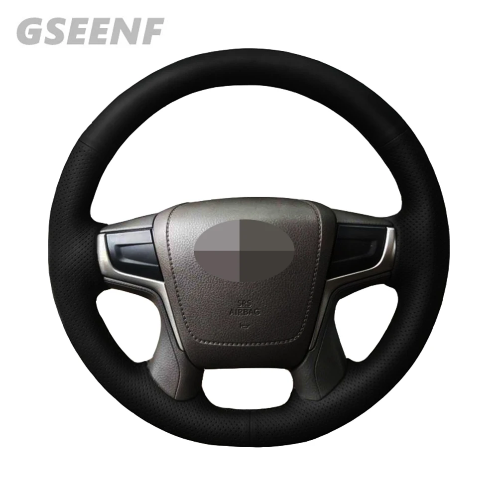 Car Accessories Steering Wheel Cover For Toyota Land Cruiser Prado 2018 2016 -2019 Black DIY Artificial Leather | Автомобили и
