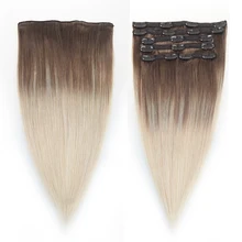 Sindra Machine Made Remy Straight Clip In Human Hair Extensions 100G 120G 100% Human Hair Clips In Hair #8/60 Color