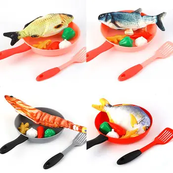 

Electric Wagging Fish Play House Set Interactive Pets Chew Bite Fish Cat Toy DXAD
