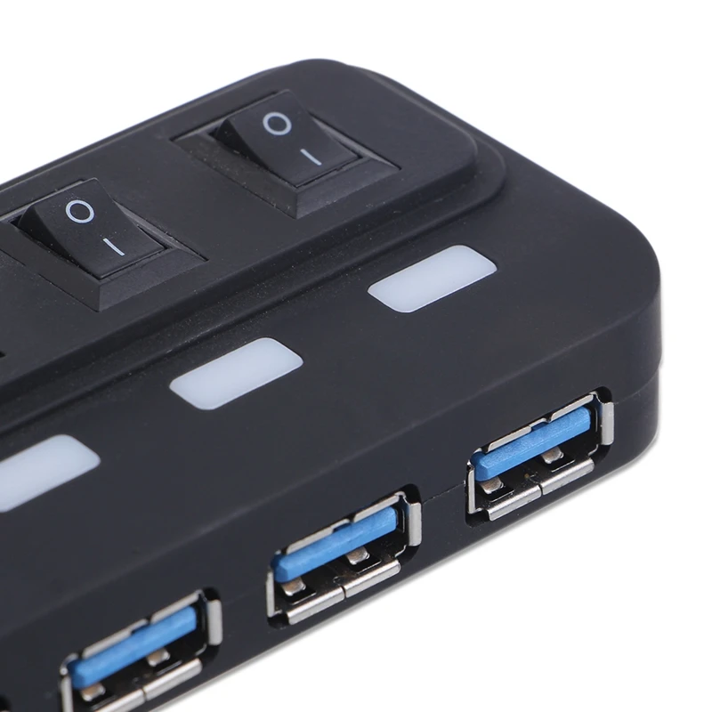 4-Порты и разъёмы USB 3,0 концентратор с переключателем светодиодный индикатор USB разветвитель адаптер-L059 Новинка; Лидер продаж