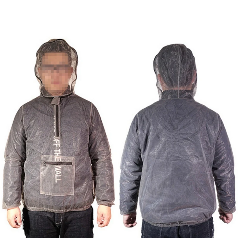

Outdoor Fishing Anti-mosquito Bite Mosquito Bug Bee Insect Mesh Jacket Hooded Breathable Camping Protector Net Coat