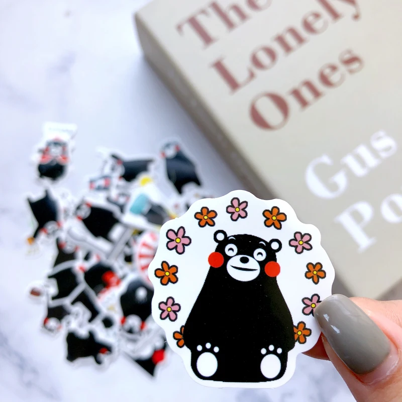 36 шт. DIY милые Kawaii японские Kumamon наклейки s мультфильм Rilakkuma ПВХ черная наклейка с медведем пакет украшения дома фотоальбом