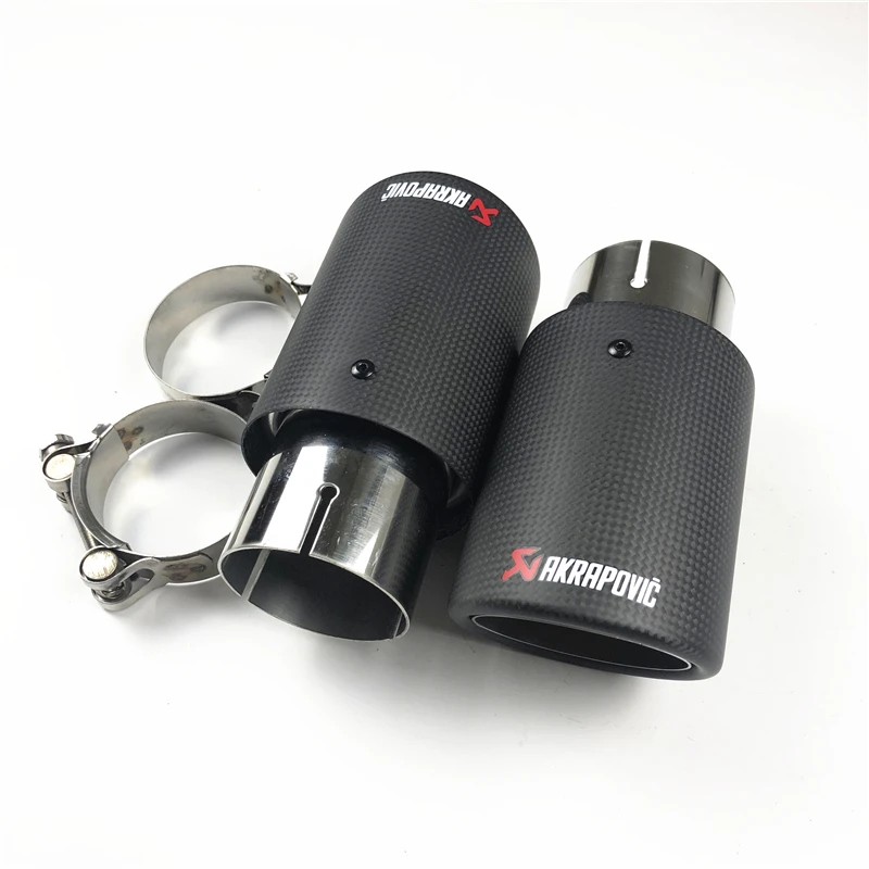 Универсальный 1 пара автомобиля Akrapovic Глушитель Трубы карбоновые фигурные края выхлопной трубы глушитель наконечники
