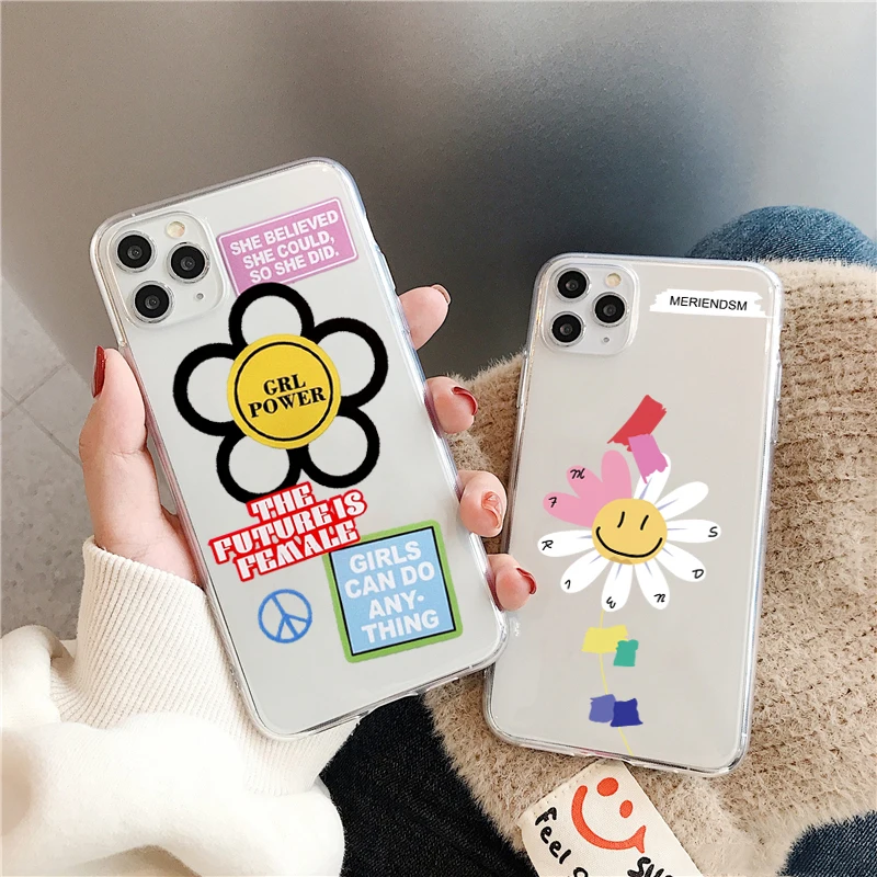 Корейский стиль девушки питания цветок телефон чехол для iPhone 11 Pro MAX XR X XS модный