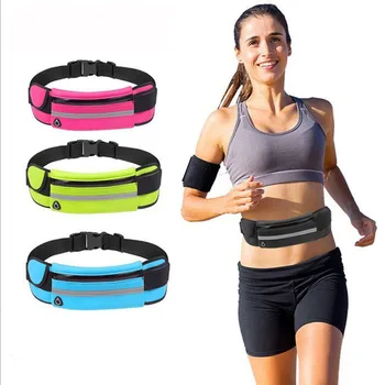 

Waterproof Sports Canvas Waist Pack Personal Storage With Earphone Hole Running Fitness Jogging Mobile Phone Kettle Storage Bag
