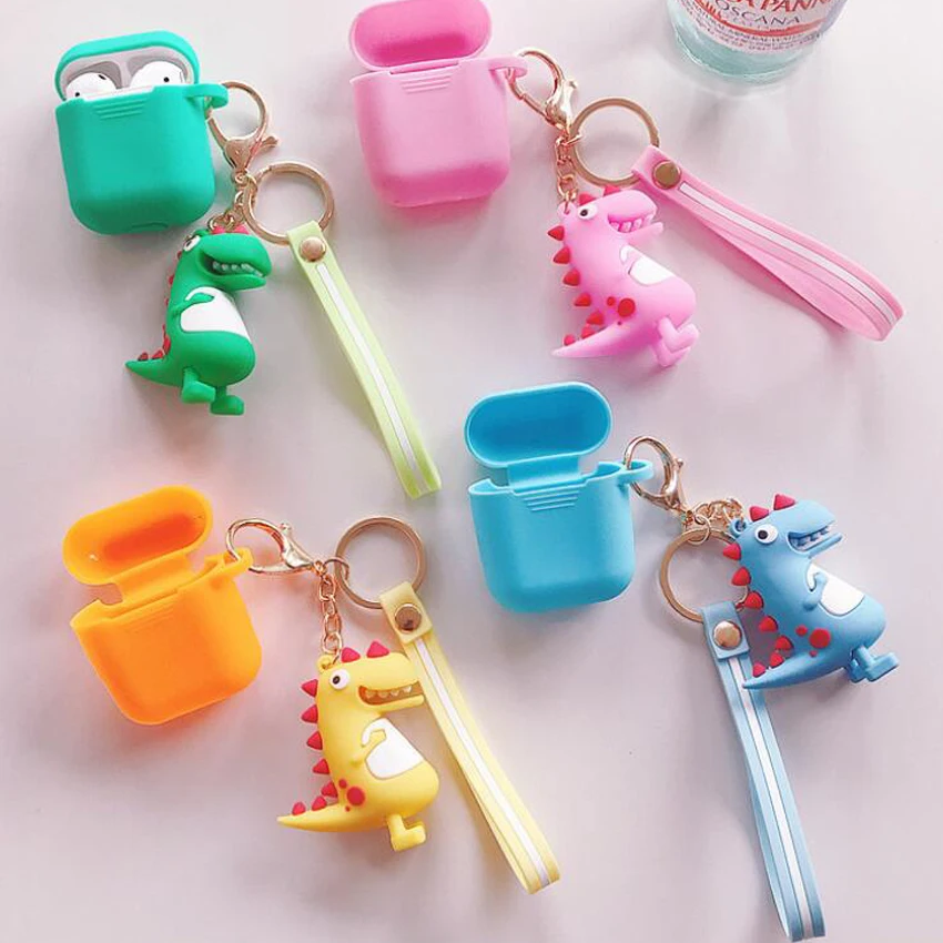 

For Xiaomi Airdots Pro case cute dinosaur with key ring Accessories silicon Cover Wireless Earphone Case For Xiaomi Air cover