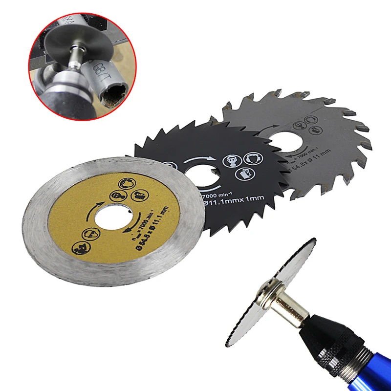 

3 Pcs Out Diameter 54.8mm Mini Wood Circular Saw Blade Cutting Blade
